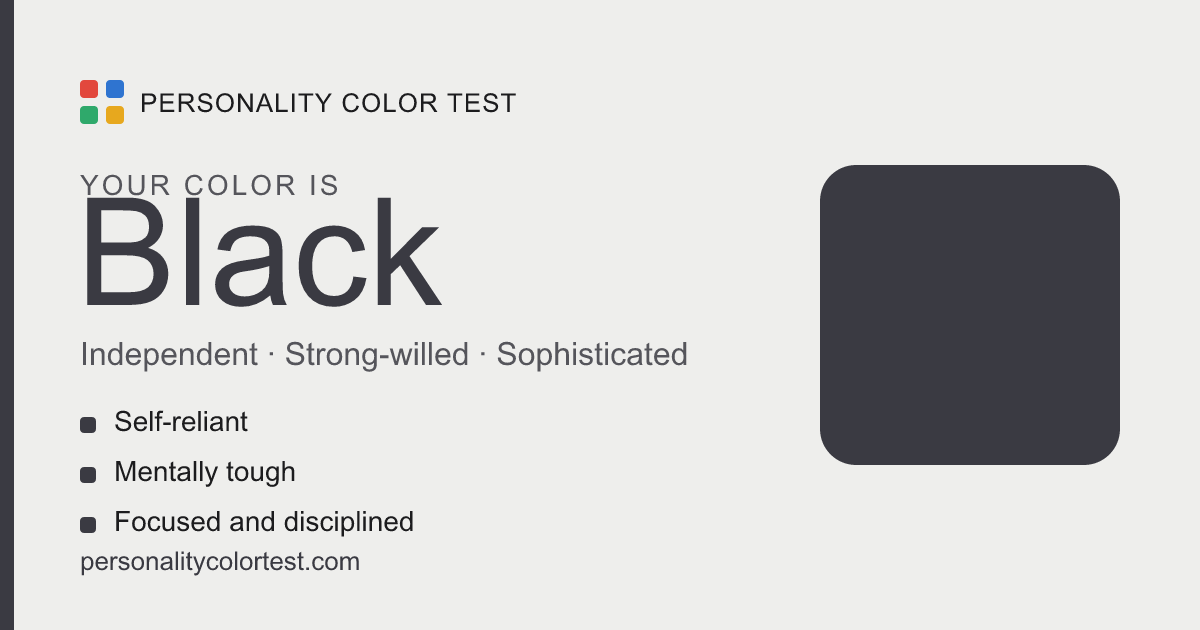Black personality color card