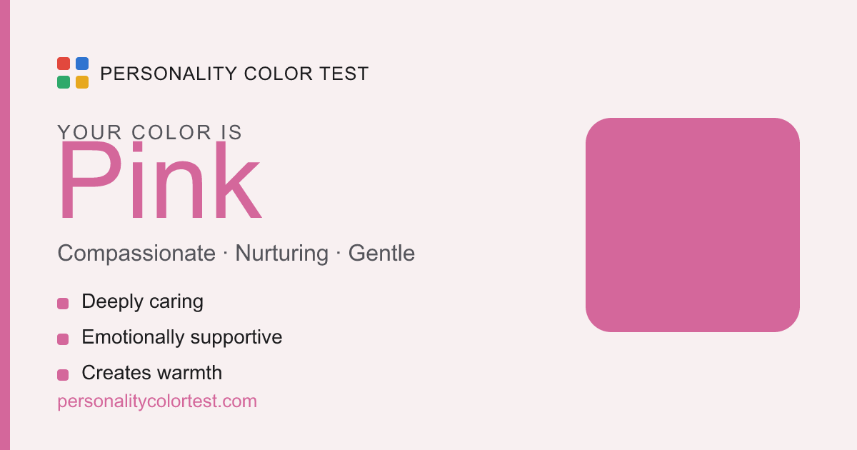 Pink personality color card