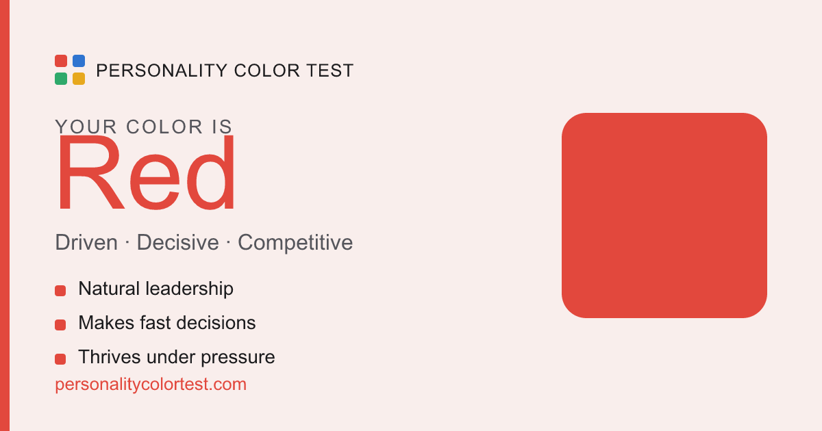 Red personality color card