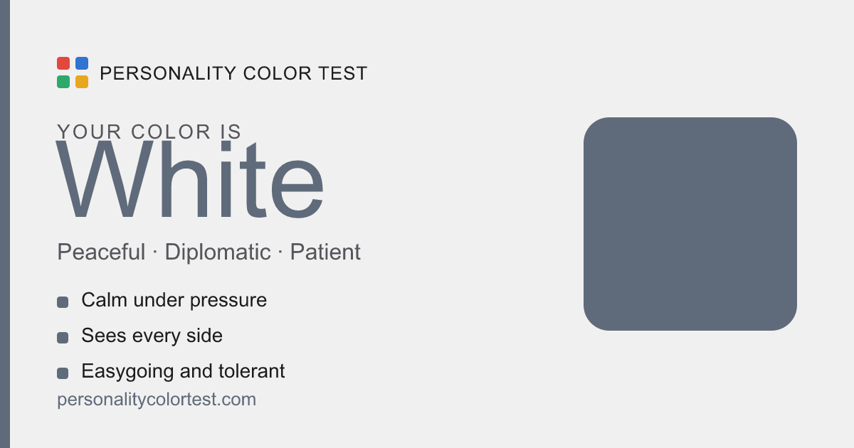 White personality color card