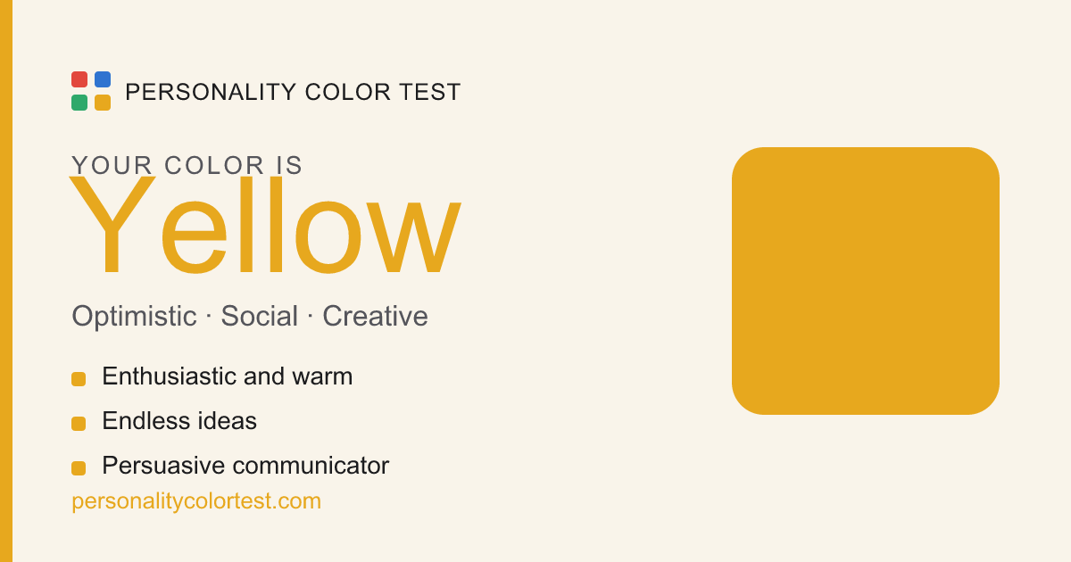 Yellow personality color card